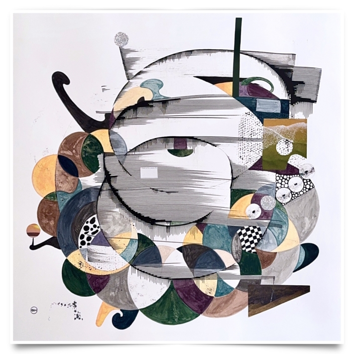 Der Kongress, 2025 | 70 x 70 cm | Mixed media on paper | Price on request