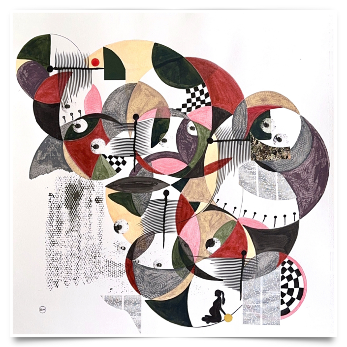 Zwölf, 2025 | 70 x 70 cm | Mixed media on paper | Price on request